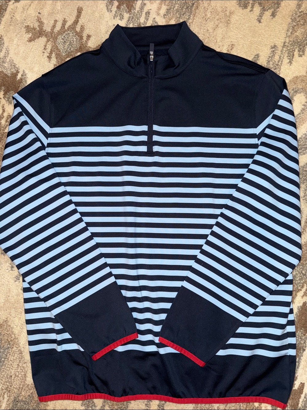 G/FORE Striped 1/4-Zip Pullover L